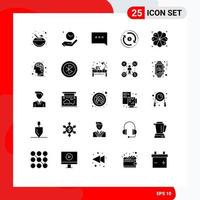 Group of 25 Solid Glyphs Signs and Symbols for spa money bubble market finance Editable Vector Design Elements