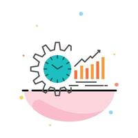 Chart Analytics Graphs Market Schedule Time Trends Abstract Flat Color Icon Template vector