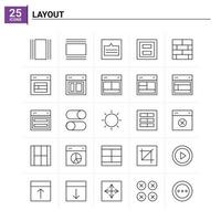 25 Layout icon set vector background