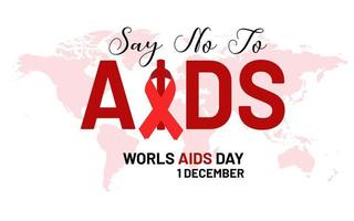 Vector illustration of HIV aids awareness background isolated on white. World Aids Day concept. 1 December.