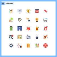Set of 25 Vector Flat Colors on Grid for camping http error warning error page tips Editable Vector Design Elements