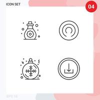 Pictogram Set of 4 Simple Filledline Flat Colors of care snowflake toddler cloak application Editable Vector Design Elements