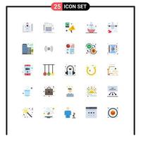 Set of 25 Vector Flat Colors on Grid for health care calculation beauty learn Editable Vector Design Elements