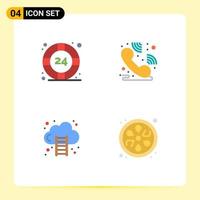 4 Thematic Vector Flat Icons and Editable Symbols of help growth help desk hotline lemon Editable Vector Design Elements