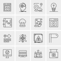 16 Universal Business Icons Vector Creative Icon Illustration to use in web and Mobile Related project