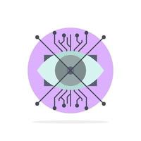 Ar augmentation cyber eye lens Flat Color Icon Vector