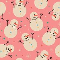 Snowman seamless pattern. Winter seamless pattern. Christmas pattern. vector