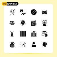 16 iconos creativos signos y símbolos modernos de diseño pandilla destornillador personal de la zona de amigos elementos de diseño vectorial editables vector