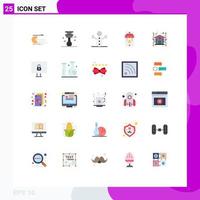 25 Universal Flat Color Signs Symbols of network home tools automation shop Editable Vector Design Elements