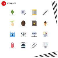 Set of 16 Modern UI Icons Symbols Signs for sound instrument window flute box Editable Pack of Creative Vector Design Elements