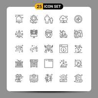 Pack of 25 creative Lines of location navigation child wifi cloud Editable Vector Design Elements