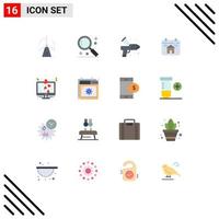 paquete de iconos de vectores de stock de 16 signos y símbolos de línea para mostrar el paquete editable de elementos de diseño de vectores creativos de la interfaz de usuario del hogar