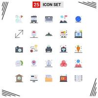 Set of 25 Modern UI Icons Symbols Signs for search campaign keyboard mountains business Editable Vector Design Elements