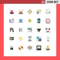 Set of 25 Modern UI Icons Symbols Signs for date virus celebrate warning secured Editable Vector Design Elements