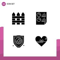 Stock Vector Icon Pack of Line Signs and Symbols for barricade report interior data protection Editable Vector Design Elements