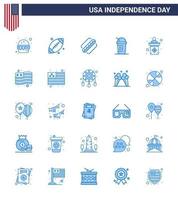 Blue Pack of 25 USA Independence Day Symbols of election states america limonade america Editable USA Day Vector Design Elements