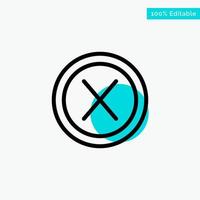 Close Cross Interface No User turquoise highlight circle point Vector icon