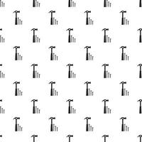 Hammer and nails pattern, simple style vector