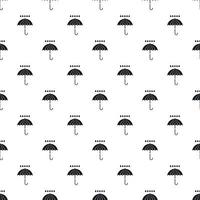 Umbrella and rain pattern, simple style vector