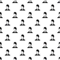 Woman with bangs avatar pattern, simple style vector