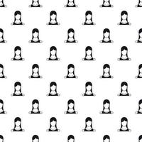 Girl avatar pattern, simple style vector