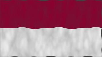 Monaco Nation Flag. Seamless looping waving animation. video