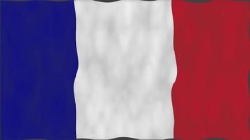 Flagge der französischen Nation. nahtlose Looping-Wellenanimation. video