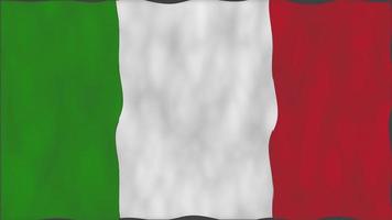 Flagge der italienischen Nation. nahtlose Schleifenanimation. video