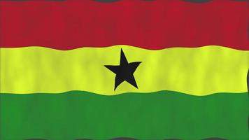 Ghana natie vlag. naadloos looping golvend animatie. video