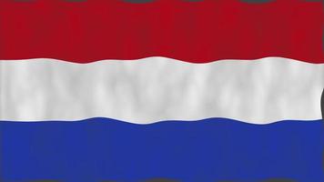 Flagge der Niederlande. nahtlose Looping-Wellenanimation. video