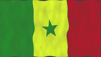 Senegal natie vlag. naadloos looping golvend animatie. video