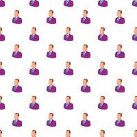 Businessman pattern, cartoon style vector