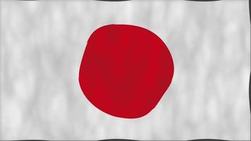 Japan Nation Flag. Seamless looping waving animation. video