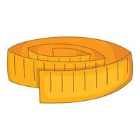 Measuring tape icon, cartoon style vector