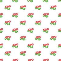 Green and red masks pattern, cartoon style vector