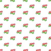 Green and red masks pattern, cartoon style vector