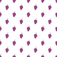 Grape branch pattern, cartoon style vector
