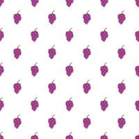 Grape branch pattern, cartoon style vector