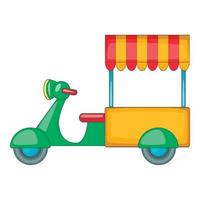 Food cart icon, cartoon style vector