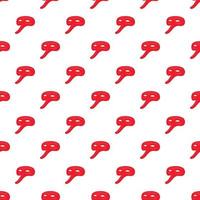 Red carnival mask pattern, cartoon style vector