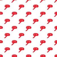 Red carnival mask pattern, cartoon style vector