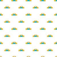Bridge and river pattern, cartoon style vector