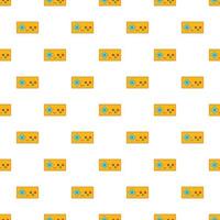 Retro game controller pattern, cartoon style vector