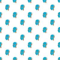 Robotic head pattern, cartoon style vector