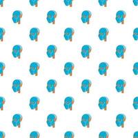 Robotic head pattern, cartoon style vector