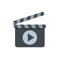 Camera clapper icon flat isolated vector