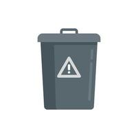 Garbage bin icon flat isolated vector