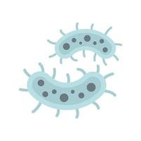 icono de bacterias de riesgo biológico vector aislado plano