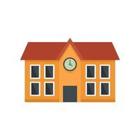 School building icon flat isolated vector
