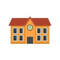 School building icon flat isolated vector